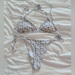 Paisley Print Bikini NWT Black and White - Small